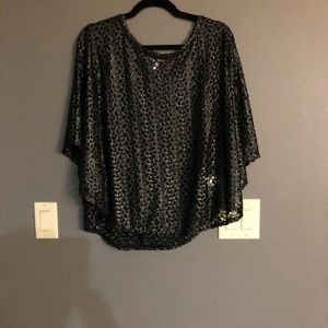 Dress Barn black fancy sheer top